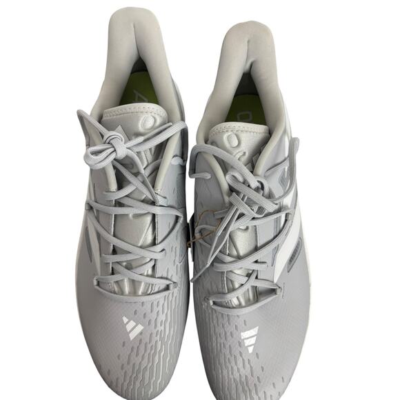 Adidas Adizero Afterburner 9 Gray White Silver Baseball Cleats NEW Men's Size 13 - Picture 6 of 9